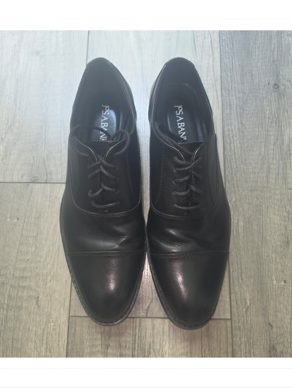 Jos. A. Bank Men’s Black Leather Cap Toe Oxford Dress Shoes 10.5 EUC